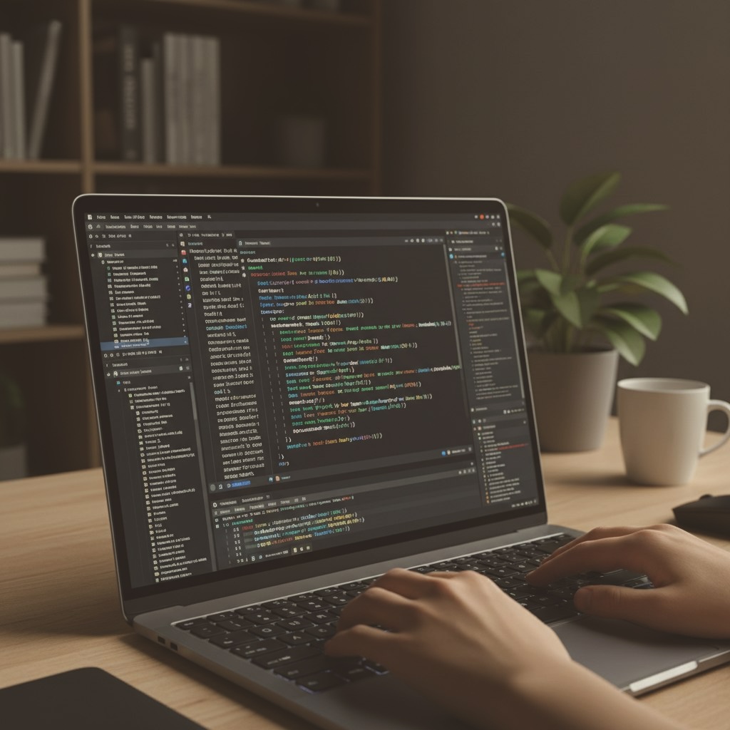 開發中的筆電畫面